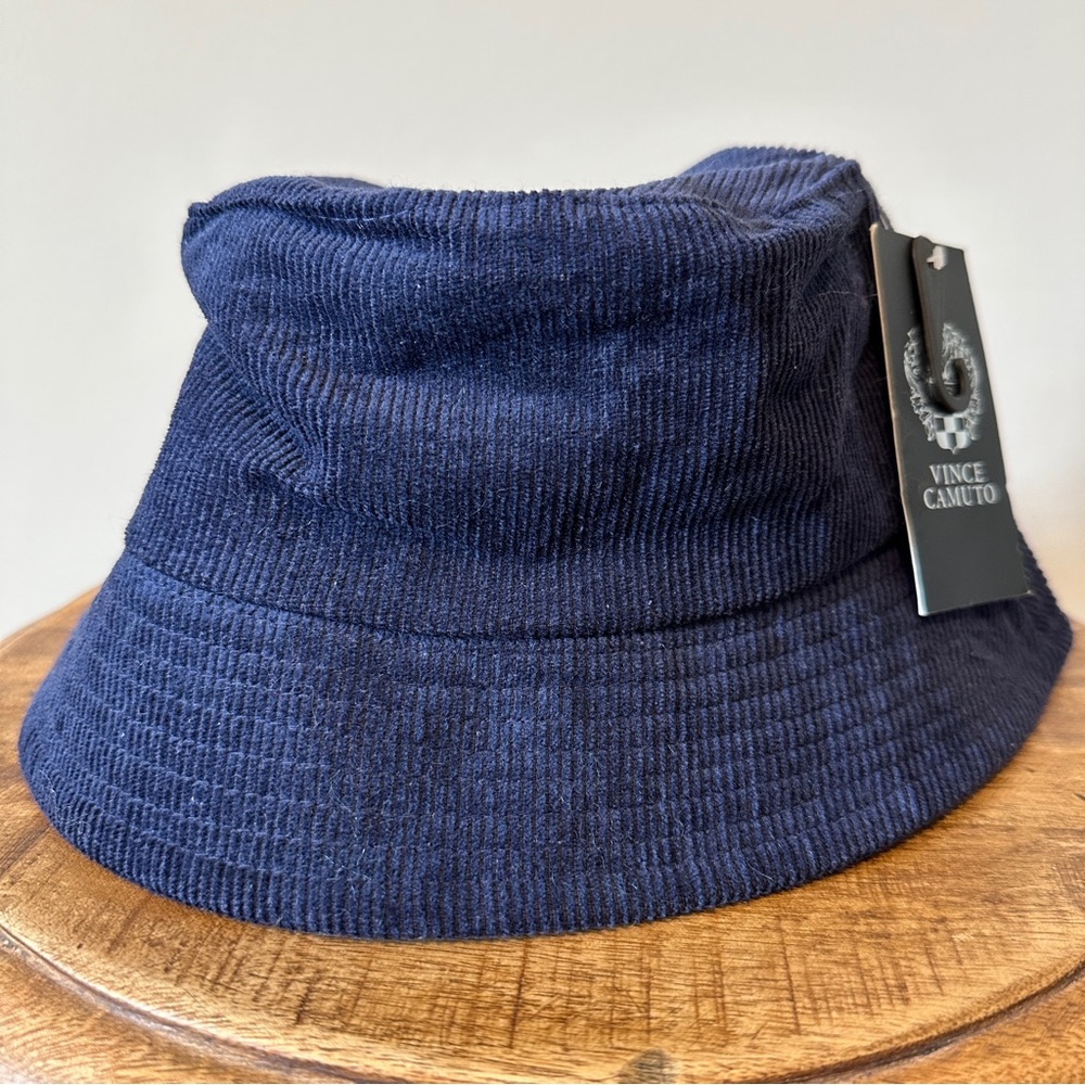 Vince Camuto Navy Blue Corduroy Bucket Hat